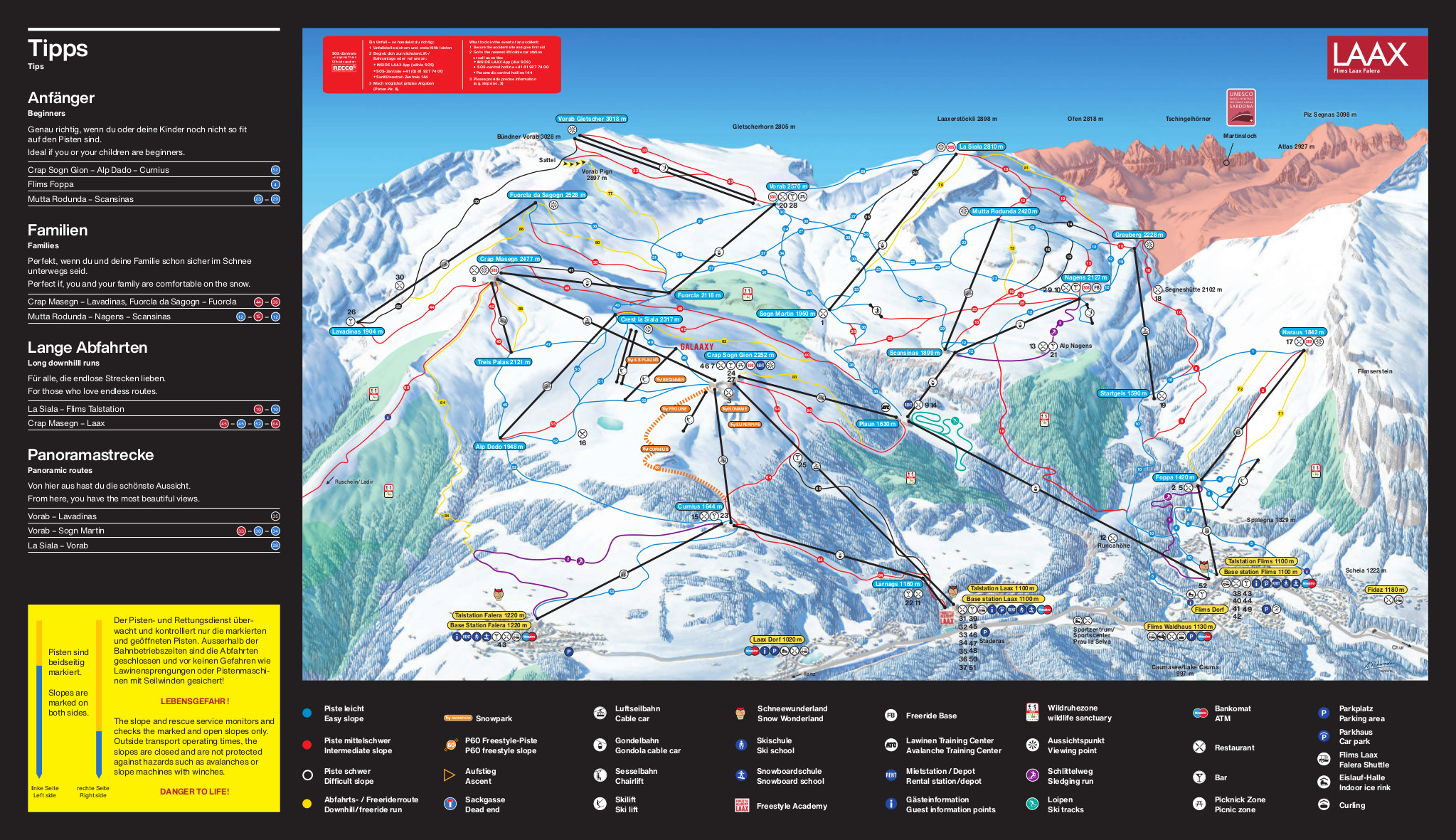 Flims Laax Falera Piste / Trail Map