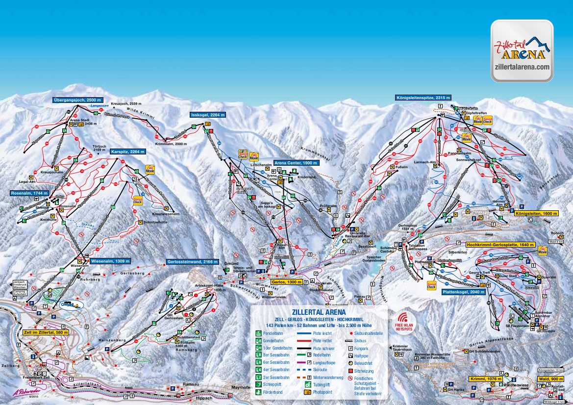 Zell am Ziller Piste / Trail Map