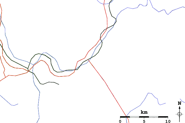 Roads and rivers close to Chamonix