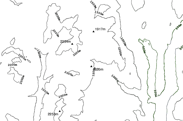 Crystal Mountain Resort neighbourhood contours
