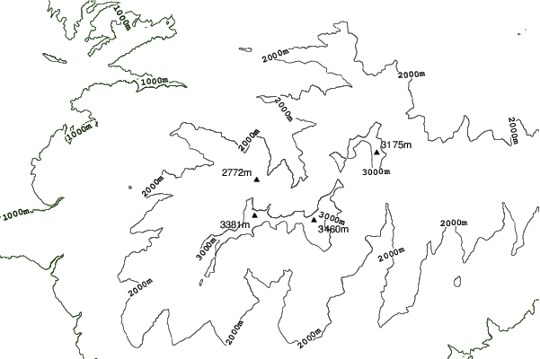 Sierra Nevada neighbourhood contours