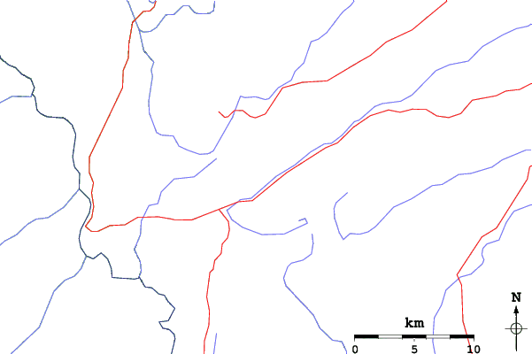 Roads and rivers close to Thredbo