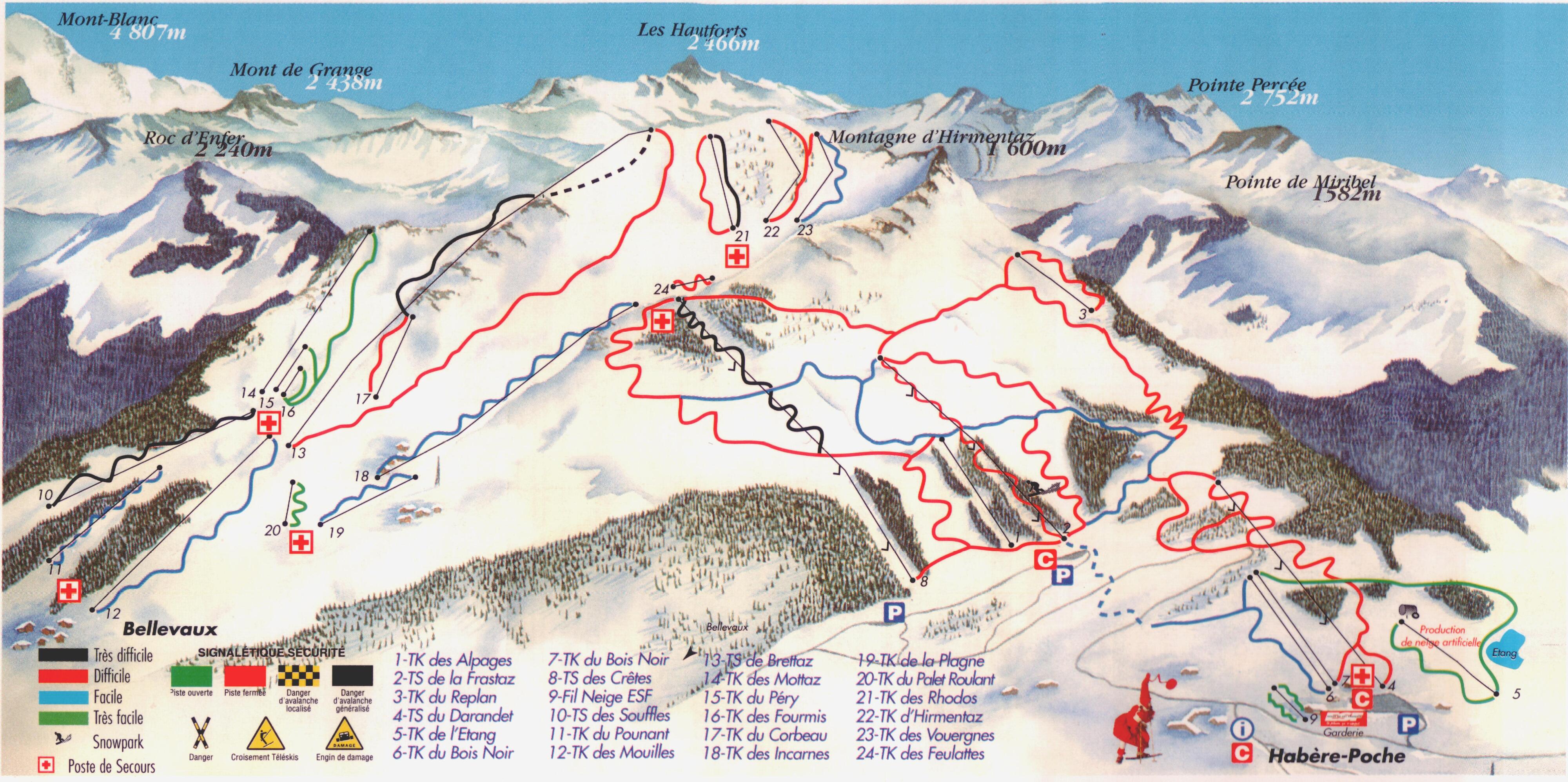 Bellevaux Piste / Trail Map