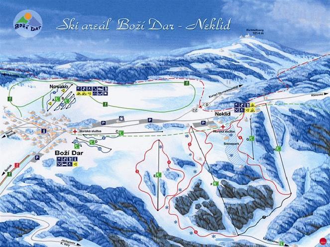 Boží Dar - Neklid Piste / Trail Map