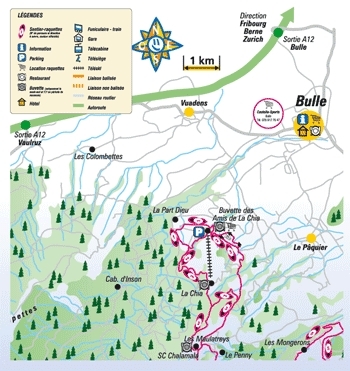 Bulle - La Chia Piste / Trail Map