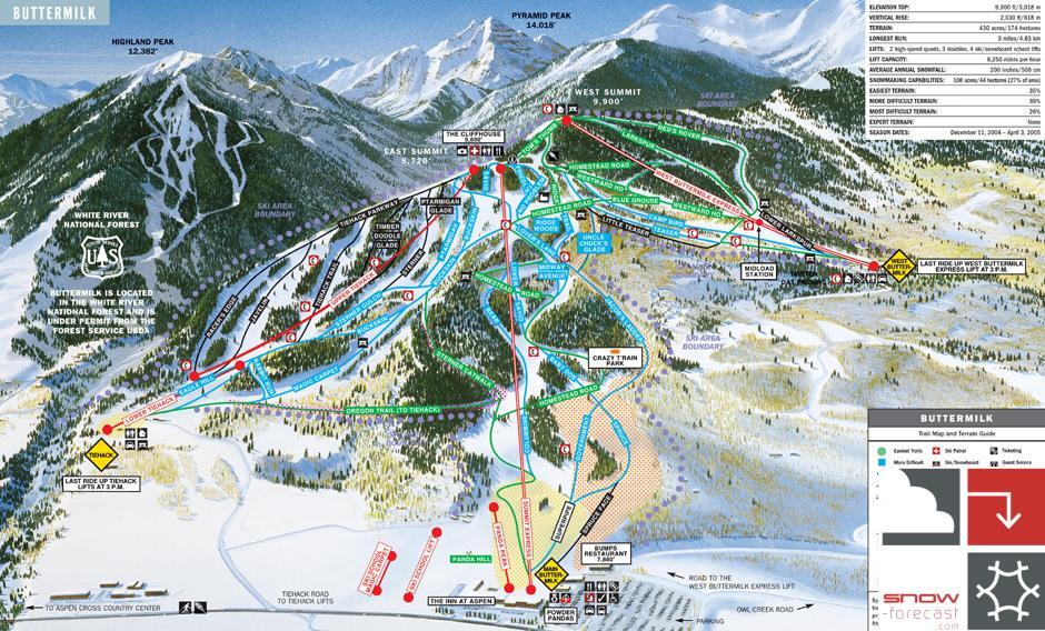 Buttermilk Piste / Trail Map