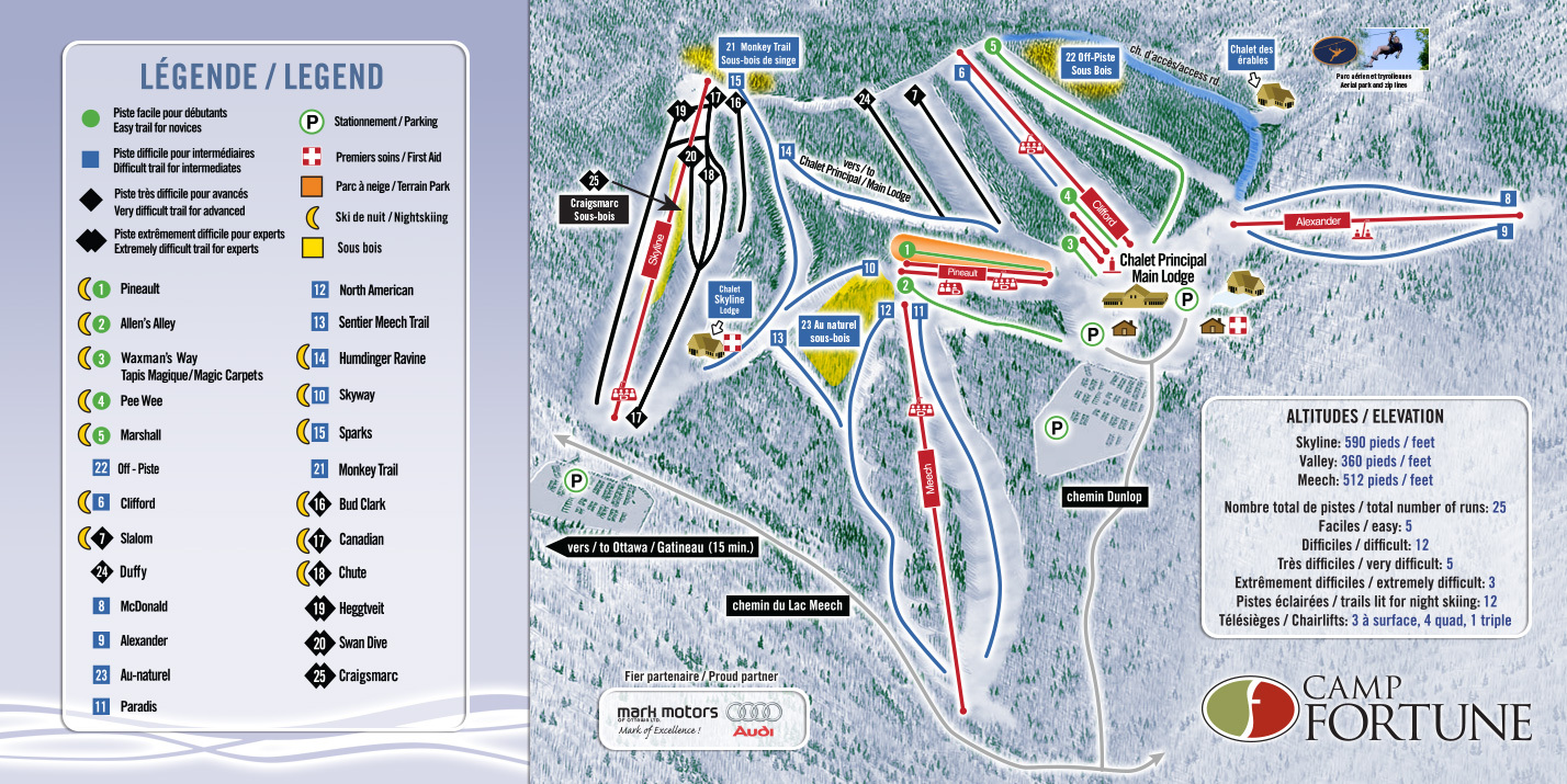Camp Fortune Piste / Trail Map