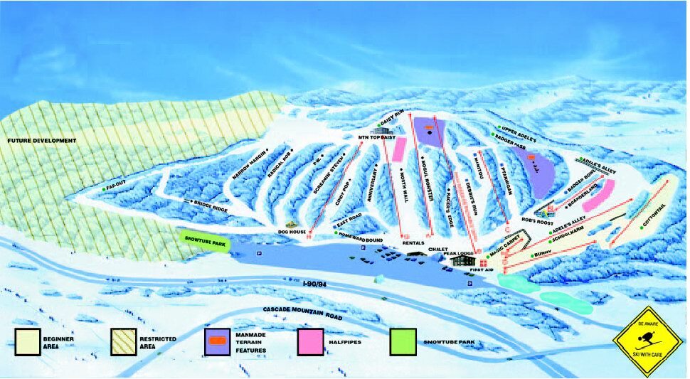 Cascade Mountain Piste / Trail Map