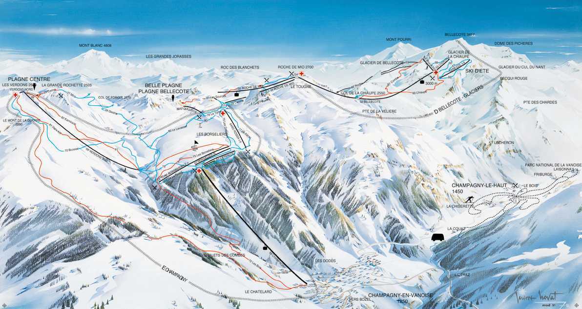 Champagny Piste / Trail Map