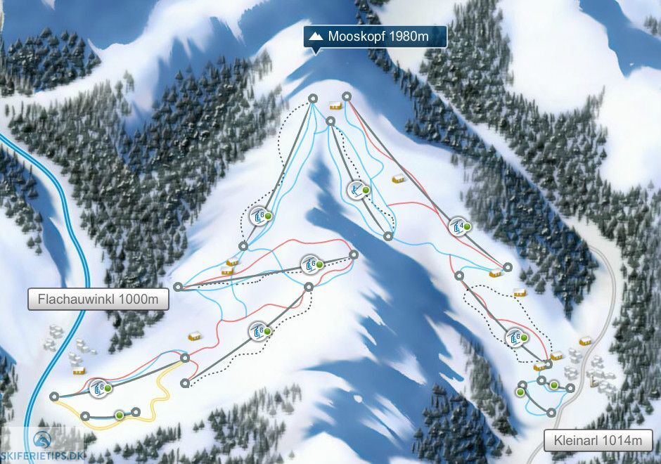 Flachauwinkl-Kleinarl Piste / Trail Map