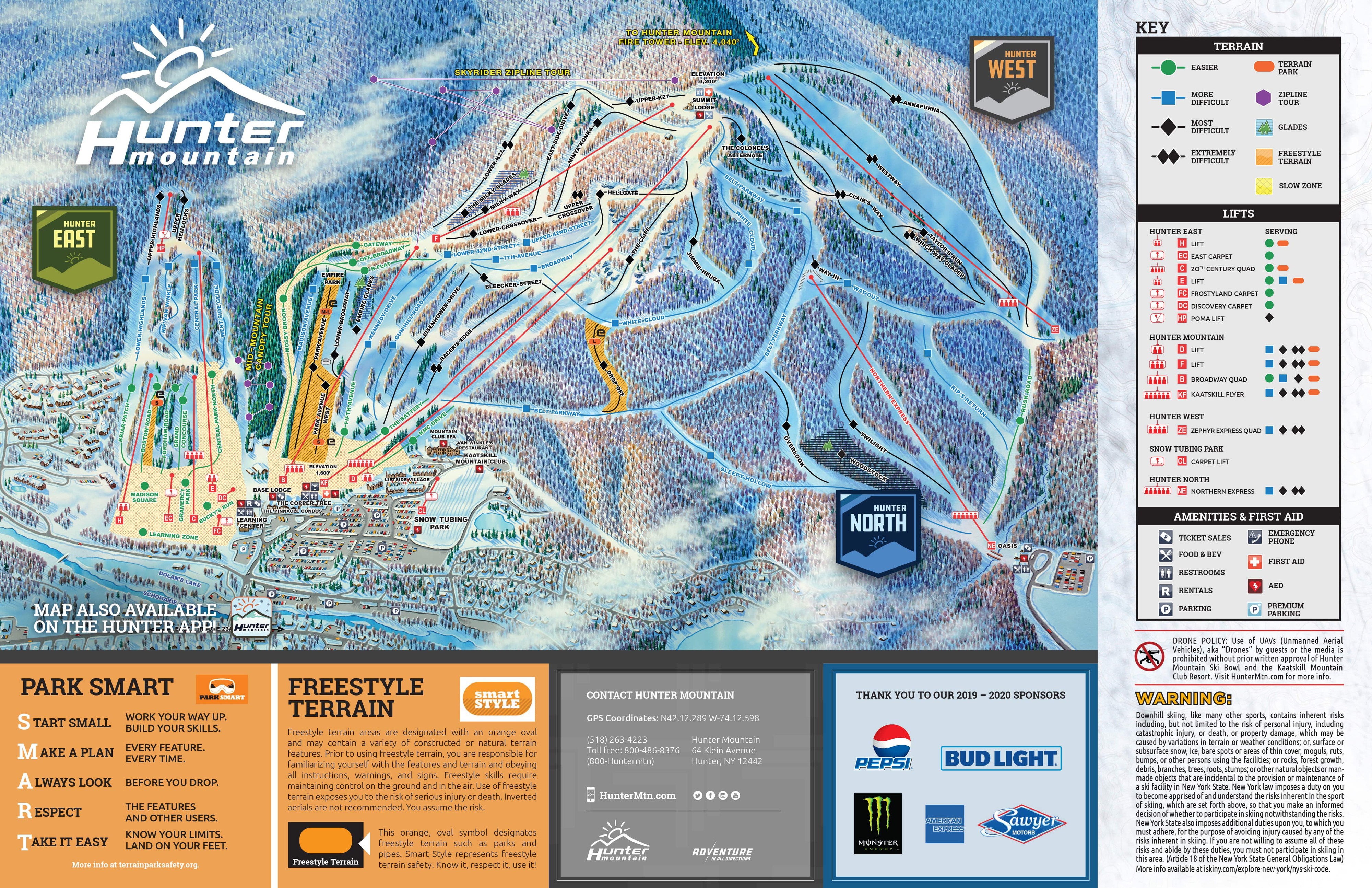 Hunter Mountain Piste / Trail Map