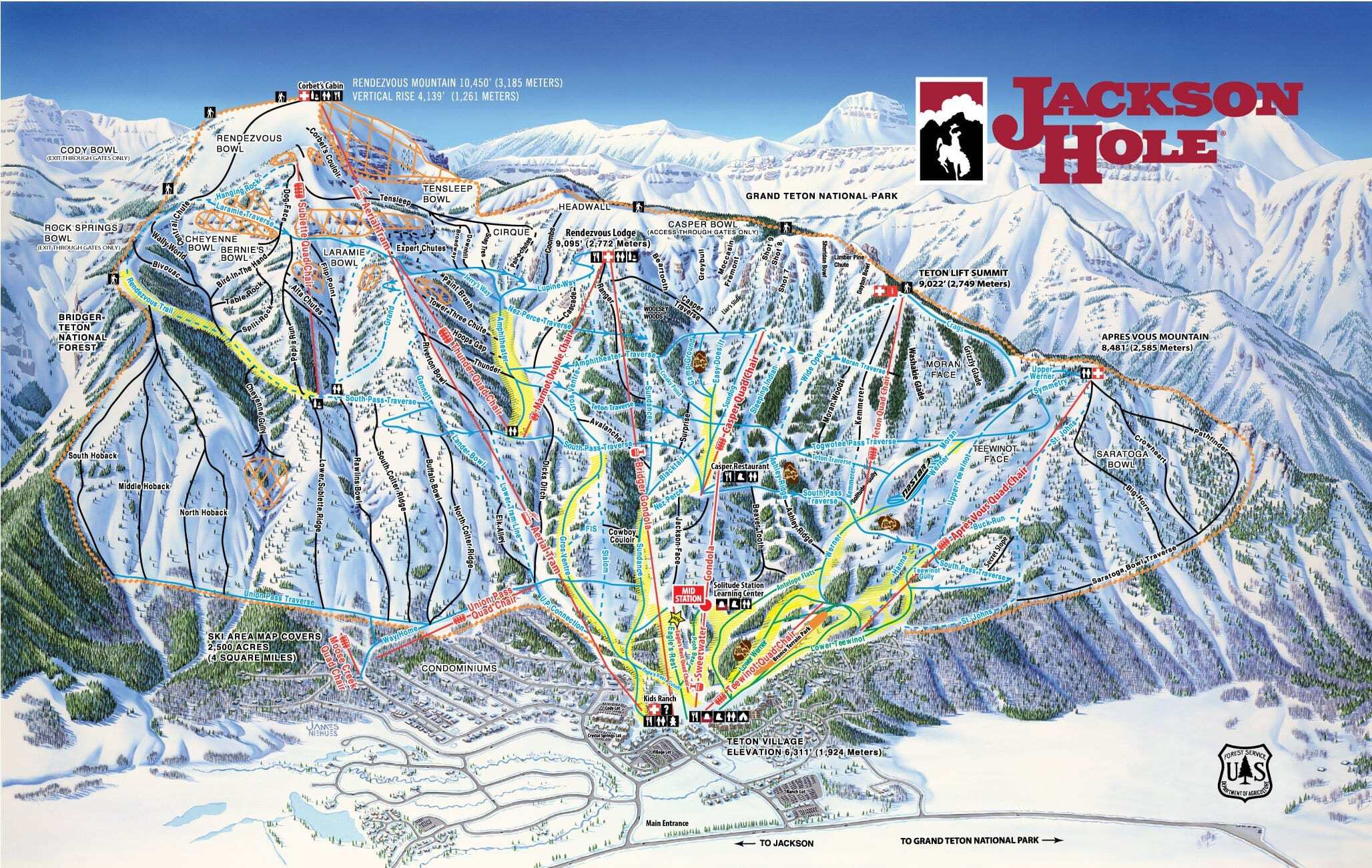 Jackson Hole Piste / Trail Map