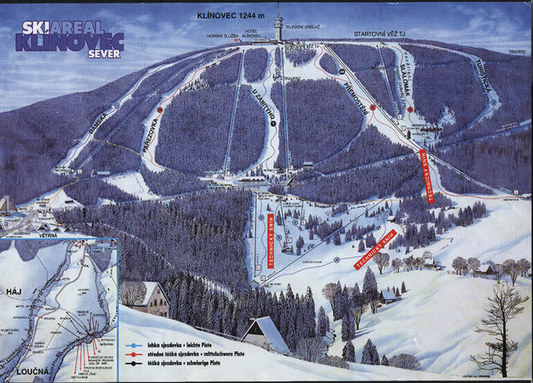 Klínovec Piste / Trail Map