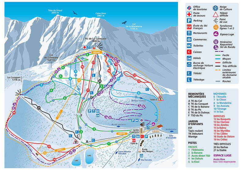 La Colmiane Piste / Trail Map