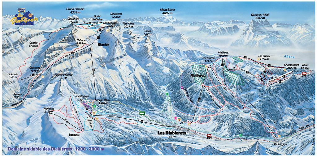 Les Diablerets Piste / Trail Map