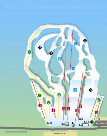 Mount Southington Ski Area Piste / Trail Map