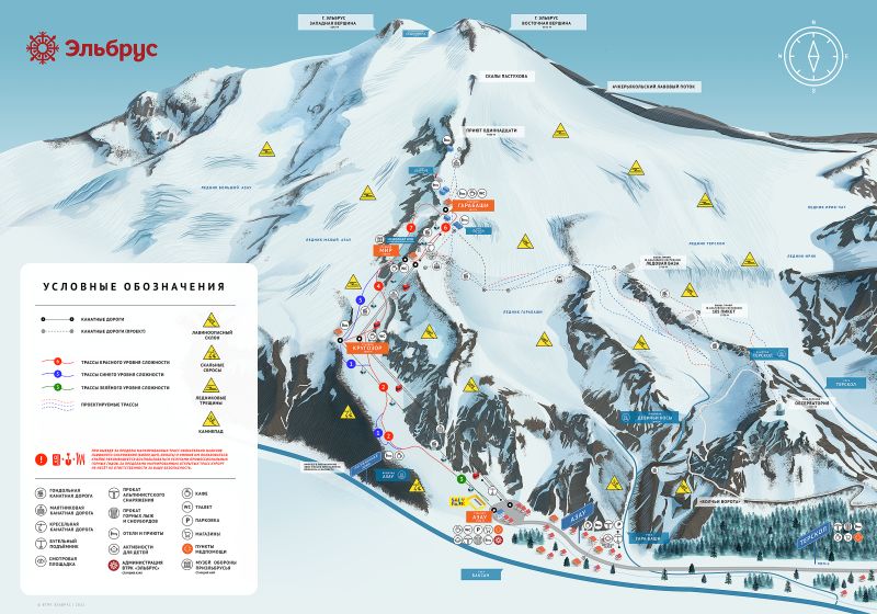 Mt Elbrus Piste / Trail Map