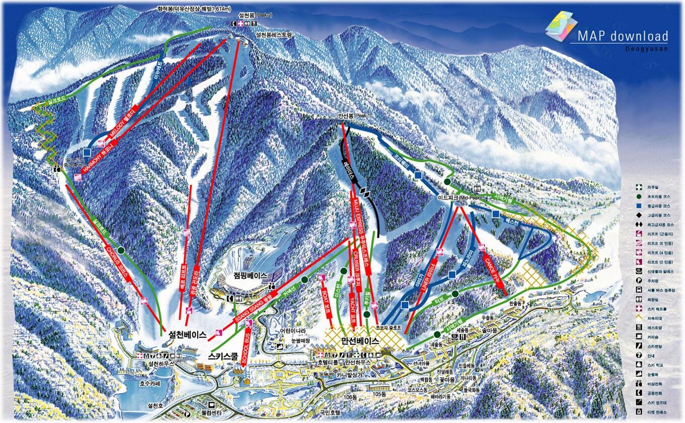 Muju Deogyusan Resort Piste / Trail Map