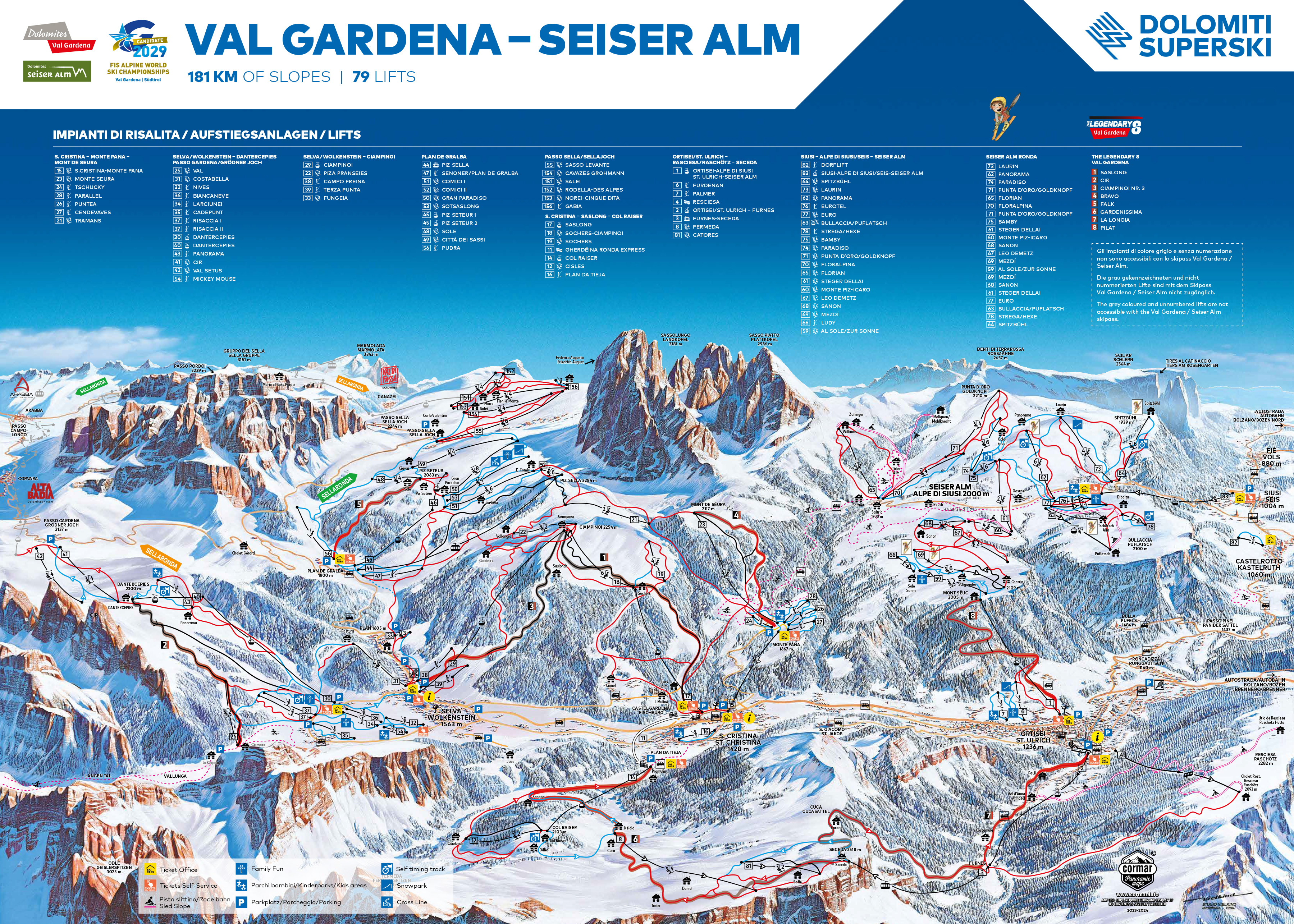 Santa Cristina Piste / Trail Map