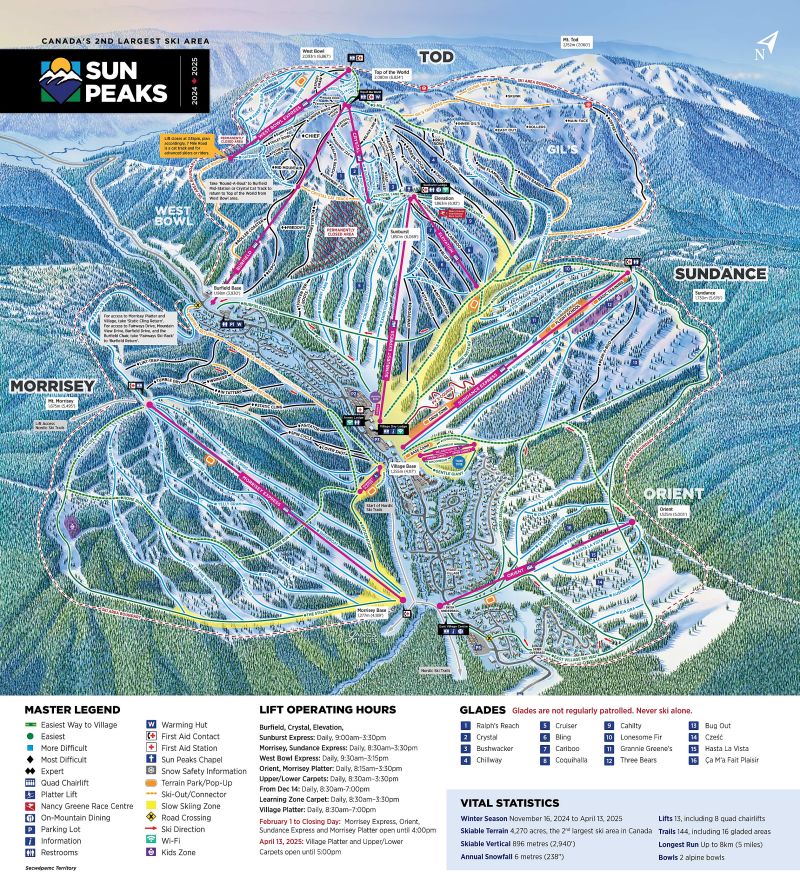 Sun Peaks Piste / Trail Map