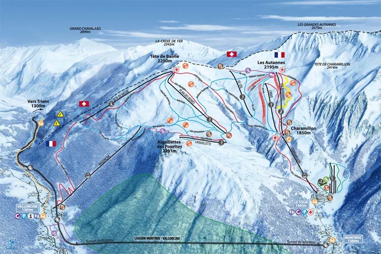 Vallorcine Piste / Trail Map