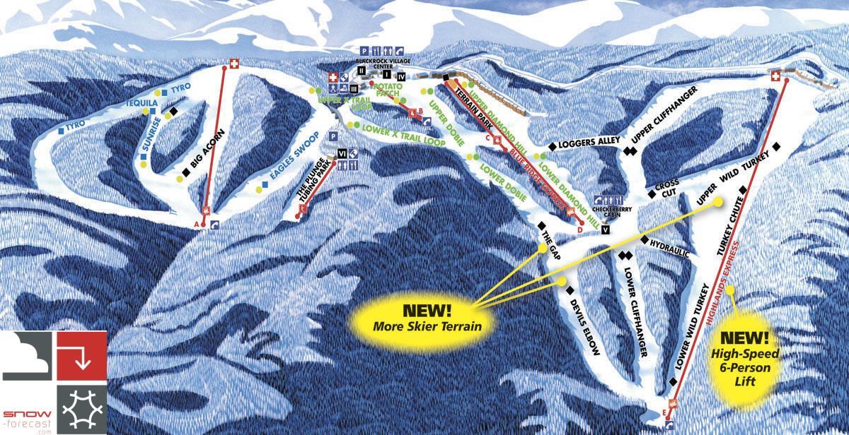 Wintergreen Resort Piste / Trail Map