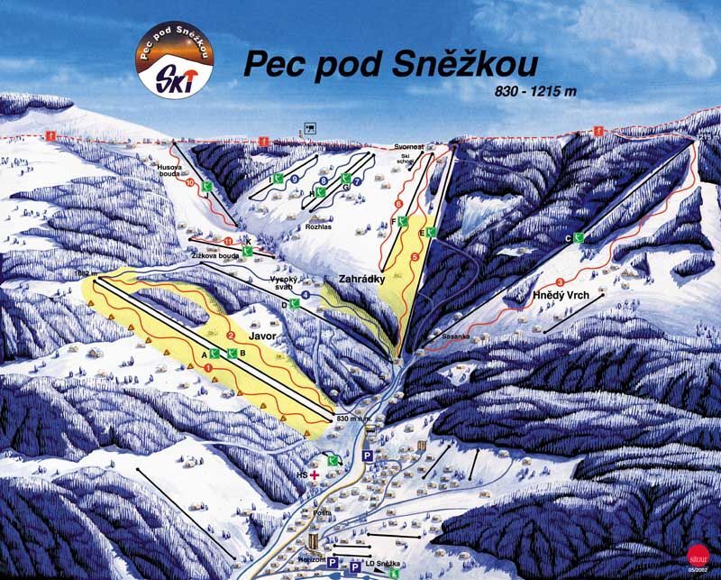 Žacléř - Prkenný Důl Piste / Trail Map
