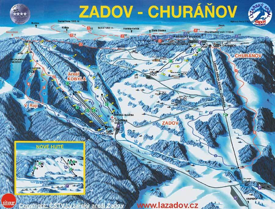 Zadov Piste / Trail Map