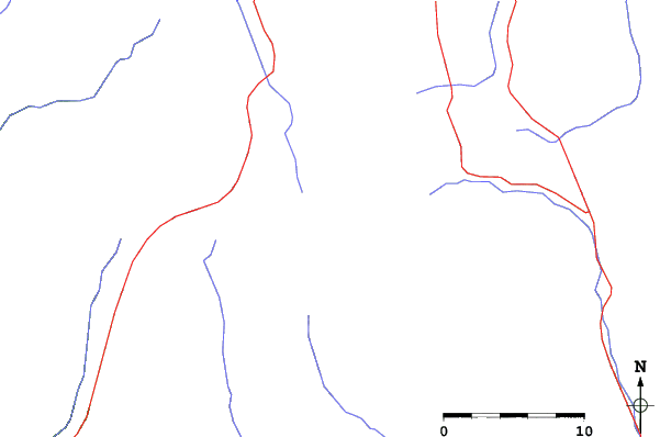 Roads and rivers close to Aconcagua
