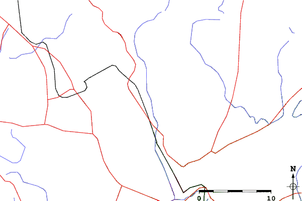 Roads and rivers close to Alpine Mountain