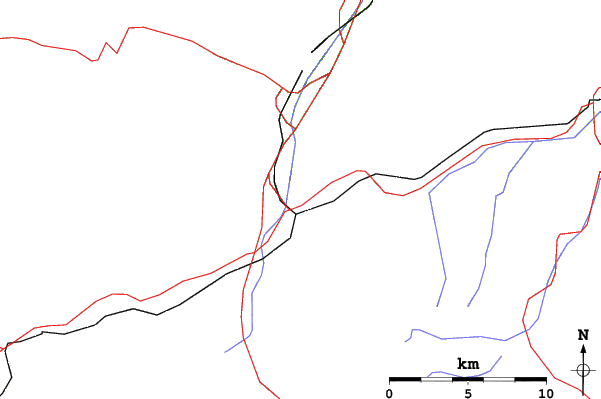 Roads and rivers close to Andermatt