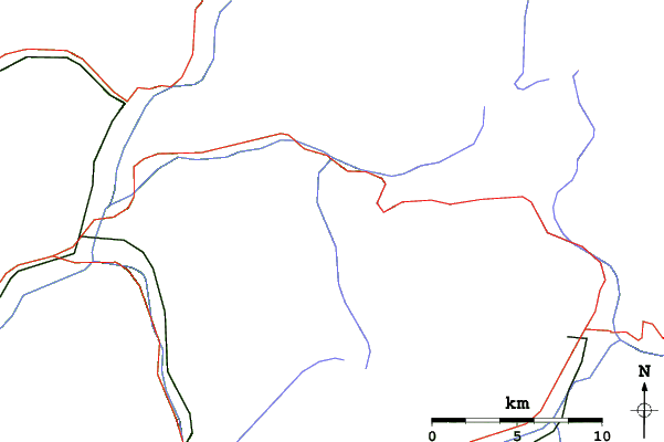 Roads and rivers close to Arêches-Beaufort