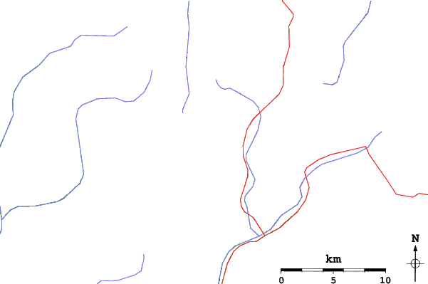 Roads and rivers close to Vallnord-Arinsal