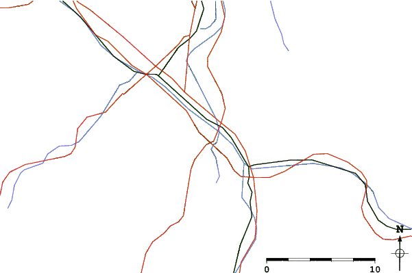 Roads and rivers close to Pizol