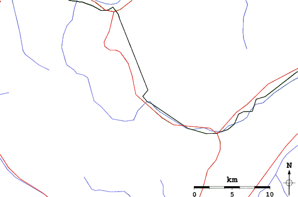 Roads and rivers close to Bardonecchia