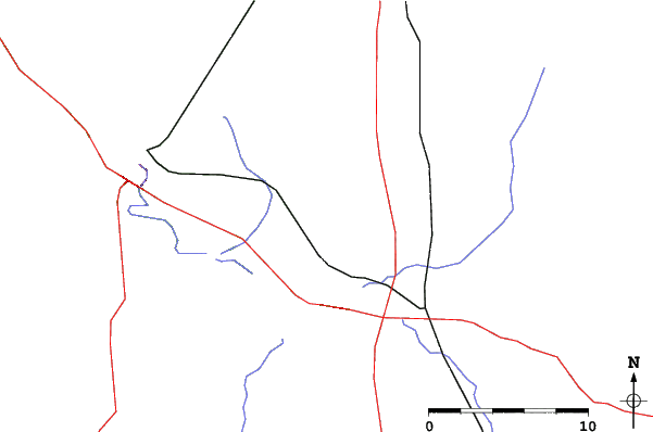 Roads and rivers close to Bittersweet Ski Area