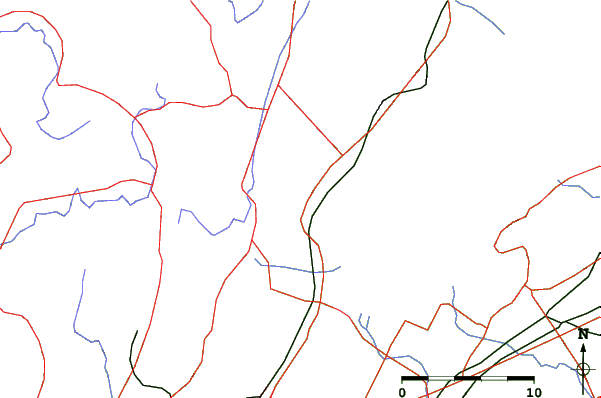 Roads and rivers close to Biwako Valley