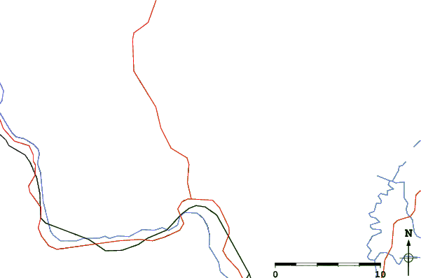 Roads and rivers close to Black Mountain