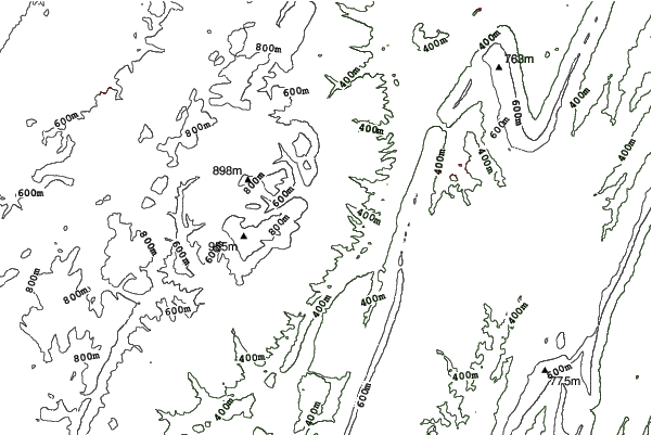 Blue Knob neighbourhood contours