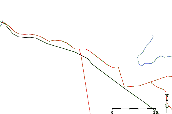 Roads and rivers close to Blue Mountain