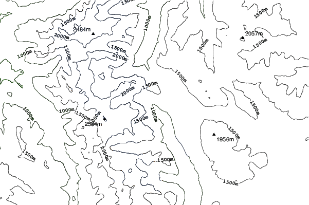 Burnie Glacier Chalet neighbourhood contours