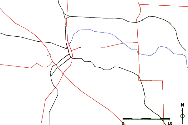 Roads and rivers close to Caberfae Peaks