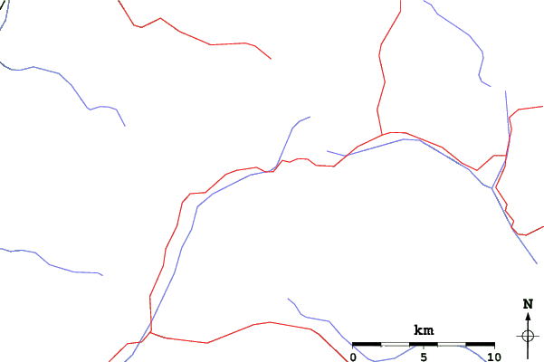 Roads and rivers close to Canazei