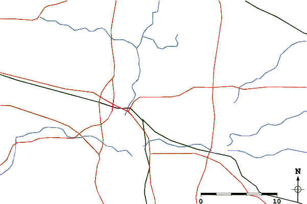 Roads and rivers close to Cascade Mountain