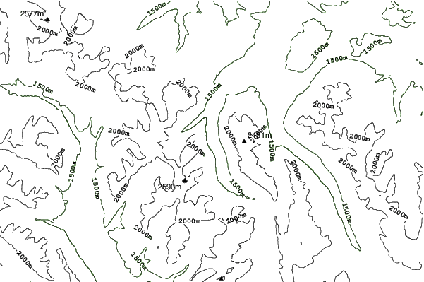 Castle Mountain Resort neighbourhood contours