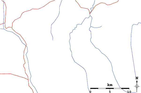 Roads and rivers close to Castle Mountain Resort