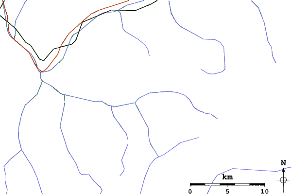 Roads and rivers close to Champagny
