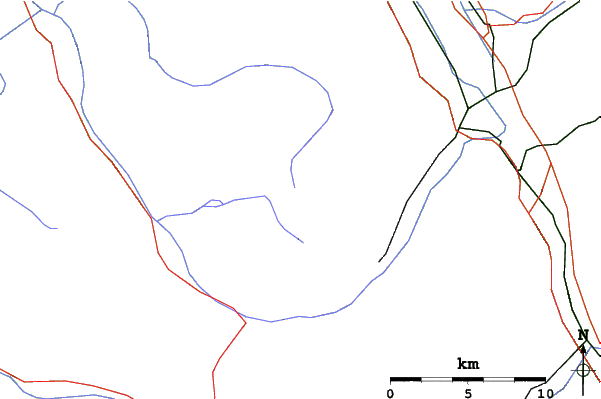 Roads and rivers close to Champoussin