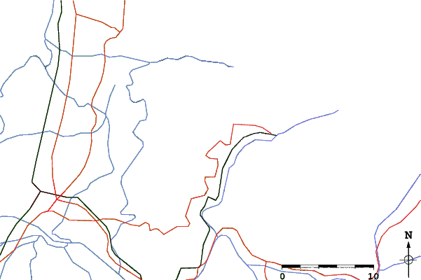 Roads and rivers close to Chapa Verde