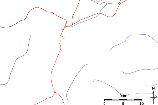 Roads and rivers close to Chapelco